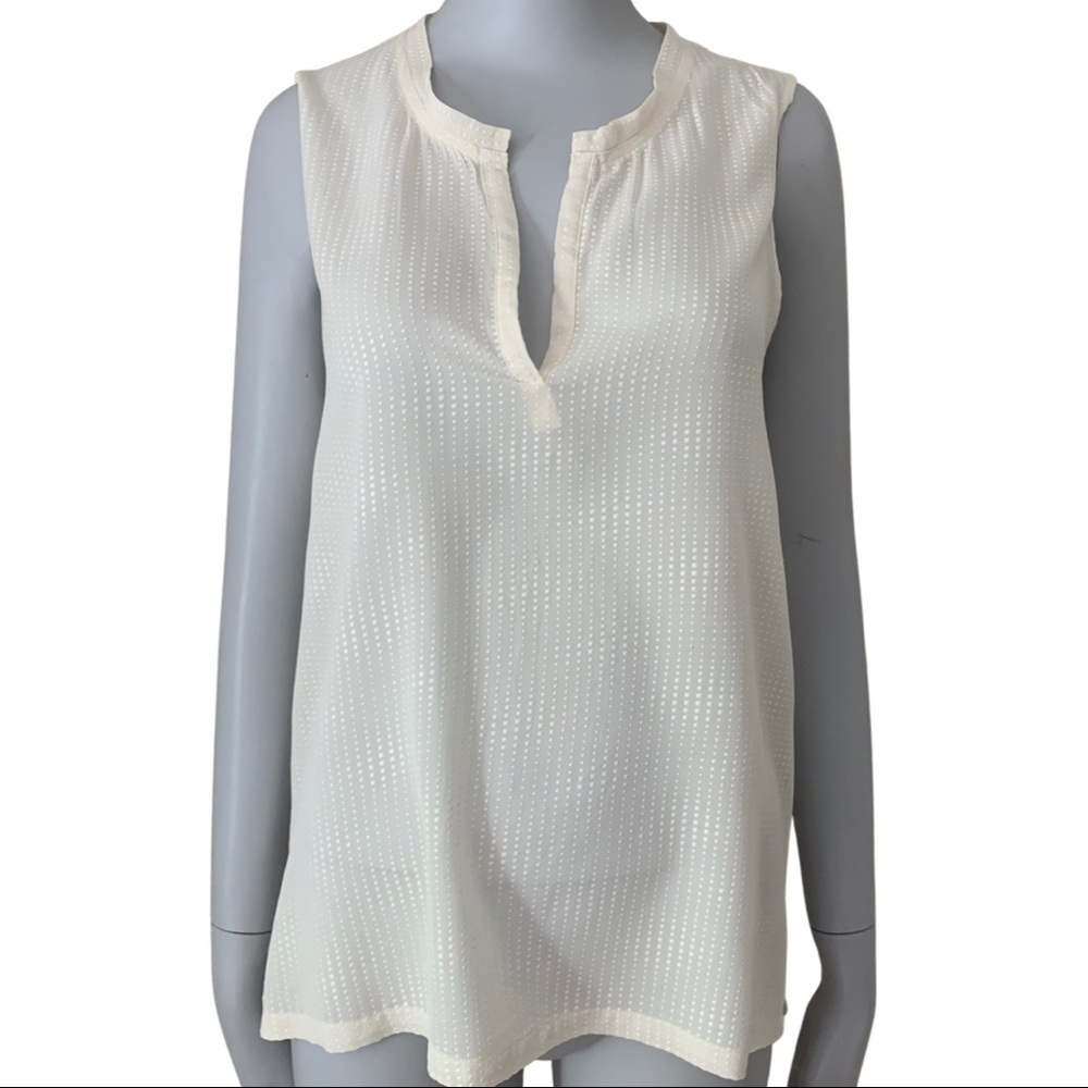 L’AGENCE 100% Silk Creme Ivory Sleeveless Blouse